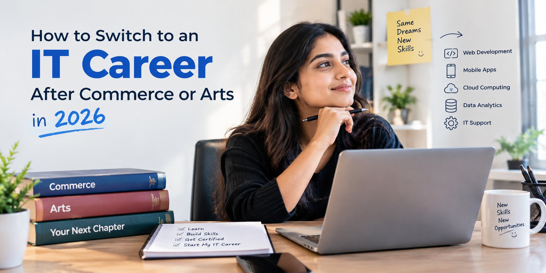 Commerce and arts graduates exploring IT career options and practical technology training